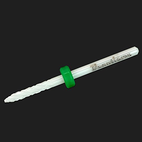 Beauticom Professional USA Ceramic White Under Nail Cleaner Bit Nail Drill (Grit: COARSE) 3/32" Shank Size