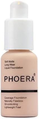 Doublelift New 30ml PHOERA Matte Oil Control Concealer Liquid Foundation Flawless Colour Changing Foundation Makeup Base Nude Face Liquid Cover Concealer Lasting Perfection (A)
