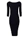 TAM WARE Womens Classic Slim Fit Bodycon Dress TWFR049-D059-BLACK-US L