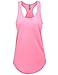 JC DISTRO Women's Basic Jersey Racer-Back NEONPINK Tank Top Large