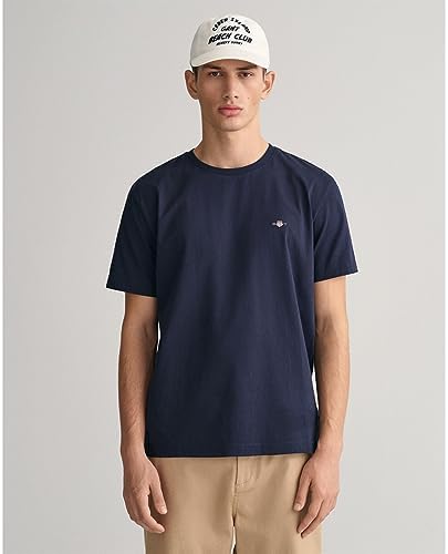 Hombre Camiseta con Escudo Normal, Evening Blue, XL
