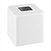 iDesign Gia Facial Tissue Box Cover/Holder for Bathroom Vanity Countertops - White