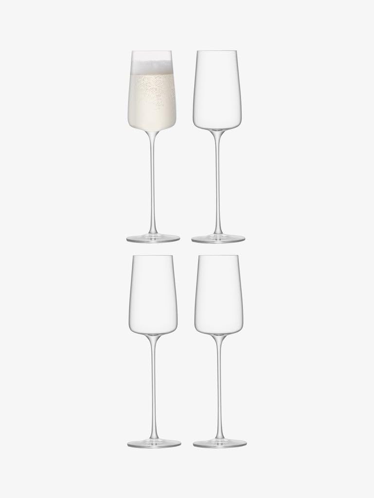 LSA International Metropolitan Champagne Flute 230ml Clear | Set of 4 | Dishwasher Safe | MW05 — image 1