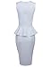 TAM WARE Womens Classy Neck Detail Sleeveless Zip-up Midi Dress TWLC6150-WHITE-US L