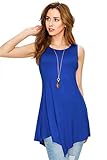 LL WT671 Womens Handkerchief Hem Tank Tunic Top L ROYAL_BRITE