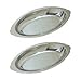 8 oz. (Ounce) Stainless Steel Oval Au Gratin Serving Dish Pan Platter - Set of 2