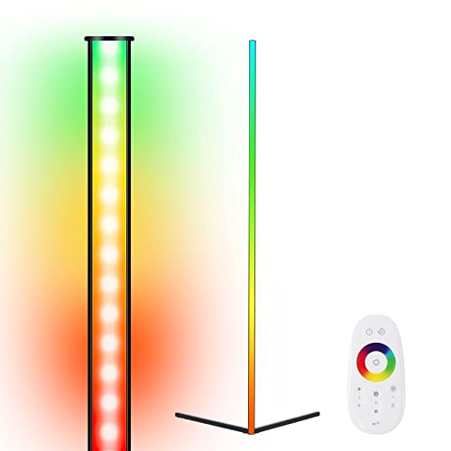 THY-HOM RGB Lamp, Corner Floor Lamp Mood Lighting, Standing LED Corner Color Lamp with Remote Control 56’’ Dimmable LED Light for Living Room, Bedroom, Gaming Room, Party