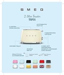 SMEG 2 Slice Toaster with 6 Presets and Defrost