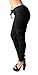 Coutgo Womens Casual stretch drawstring skinny pants cargo jogger pants (XXXL, black)