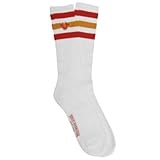 True Religion One Pair Red / Orange Striped Tube Mens Sock Size 10-13