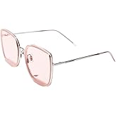 isheep Oversize Square Metal Sunglasses for Men Women, Classic, Retro, Nylon Lens SunGlasses SIS-06-PK