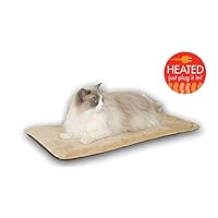 K&H Pet Products Thermo-Kitty Mat Heated Pet Bed Mocha 12.5 X 25 Inches
