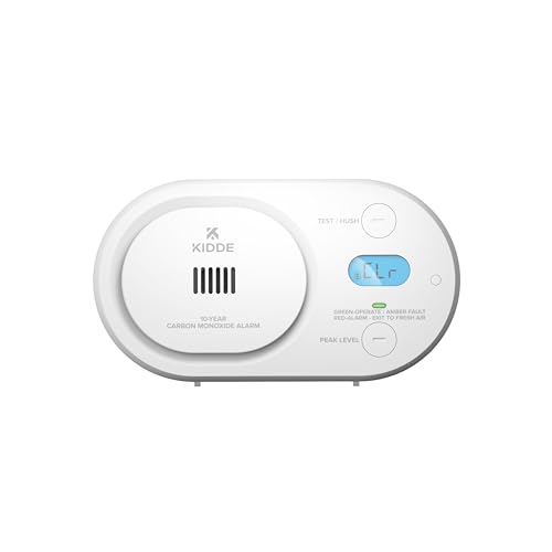 Kidde Carbon Monoxide Detector, 10-Year Battery, Detects Low-Level CO, Digital Backlit Display, LED Status Indicators, 85 dB Alarm, 5th Edition, COBDL10