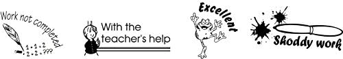 Set of 4 stamps for Teacher Comments Wood