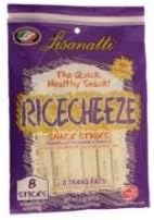 Ricecheeze Mozzarella Style Snack Sticks, 8 Ounce -- 6 per case.