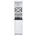 Best Choice Products Wooden Standing Storage Cabinet Tower for Toiletries, Linens, w/Faux-Slate Adjustable Shelves, White
