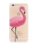 iPhone 6 Case, DECO FAIRY® Protective Case Bumper[Scratch-Resistant] [Perfect Fit] Translucent Silicone Clear Case Gel Cover for Apple iPhone (One pink flamingo iPhone 6)
