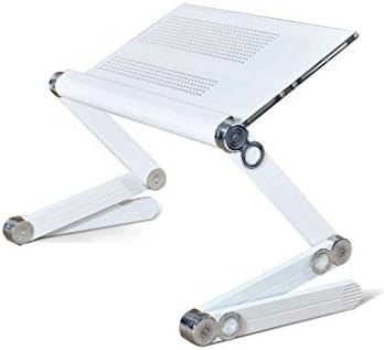 JXLBB with Fan, Computer, Foldable, Portable, Reading, Drawing, Writing, Height, Angle Adjustable, with Mouse Pad, Left and Right Hands (Color : White)