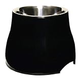 Dogit Elevated Dog Bowl, Stainless Steel Food & Water Dish for Dogs, Large, Black