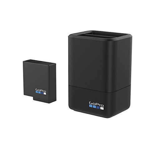GoPro, caricabatterie doppio, con batteria, per fotocamera HERO5 black, (AADBD-001-ES)