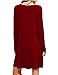 Haola Women's Basic Long Sleeve Casual Loose Deep V Neck T-Shirt Dress
