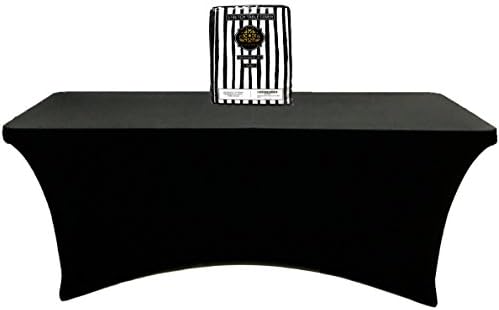 Stretch Table Cover 6ft Rectangular Fitted Spandex Tablecloth for Weddings, Conferences and Holiday Party (Black)