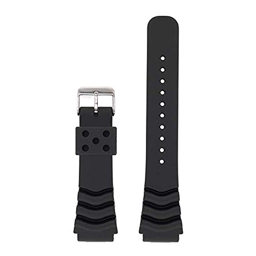 Narako Rubber Curved Line Watch Band 20mm 22mm 24mm Divers Model Fit for Seiko Watches (20mm)