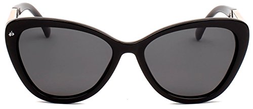 PRIVÉ REVAUX ICON Collection “The Hepburn” Handcrafted Designer Polarized Cat-Eye Sunglasses (Black)