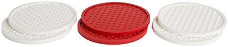 Flagpi Silicone Coasters for Drinks (Set of 6) - Coasters for all Beverages, Beer, Wine Glasses, Tea Cups, Coffee Mugs and Bar Cocktails with your Country's Colors (Japan)