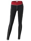 Doublju Womens Stylish Pull On Stretchy Active Wear Sporty Leggings BURGUNDY,M