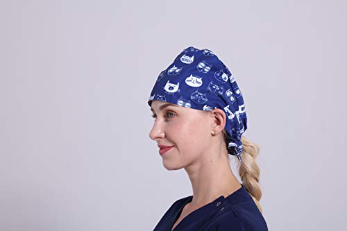 Zaqzeq Adjustable Surgical Cap Scrub Hat Medical Doctor Nurse Sweat Absorption Woman/Man (color19)