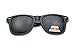Large Oversized Square Flat Top Dark Uv POLARIZED Lens Sunglasses (Black 80s Frame)