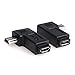MOBOREST USB 2.0 Adapter Plug, USB to Micro USB Adapter, 90 Degree Left and Right Angle Mini USB Male to Micro USB Female Connector Adapter (1 Right - 1 Left)