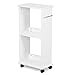 Yaheetech Wooden Slimline Rolling Cart Bathroom Kitchen Organizer Narrow Storage Cart Rack with 2 Shelves and Wheels Space Saver