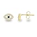 Lavishe 14K Gold Plated Sterling Silver Cubic Zirconia Mini Evil Eye Earrings for Women