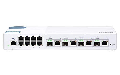 QNAP QSW-M408-4C 10GbE Managed Switch, with 4-Port 10GbE SFP+/RJ45 Combo and 8-Port Gigabit