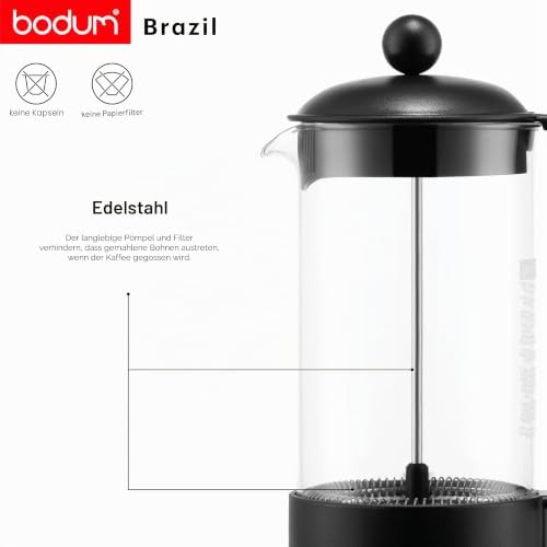 1543-01SA-10 Brazil Kaffeebereiter 3 Tassen, 0,35 l, Schwarz