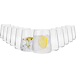 Krosno Vasos de Agua Gin Tumbler | Conjunto 12 Piezas | 430 ML | Avant-Garde Collection | Perfectos para Uso en Casa, Restaurante y en Fiestas | Apto para Lavavajillas