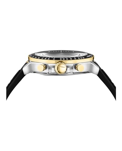 Ferragamo Urban Chrono Collection Luxury Mens Watch Timepieces with a Black Strap and Dial Featuring a Stainless Steel Case