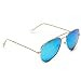 WearMe Pro - Polarized Metal Frame Pilot Style Aviator Sunglasses (Gold Frame/Mirror Blue Lens, 60)