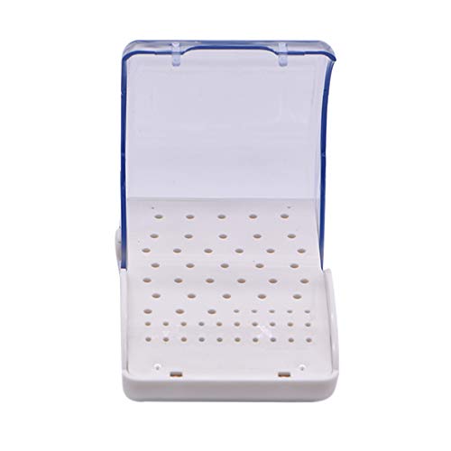 Oral Dentistry Dental Bur Box 60 Holes Plastic Drill Placement Box Dental Tools Dentist Drill Box Sterilizer Case Disinfection Box (2 Pcs)