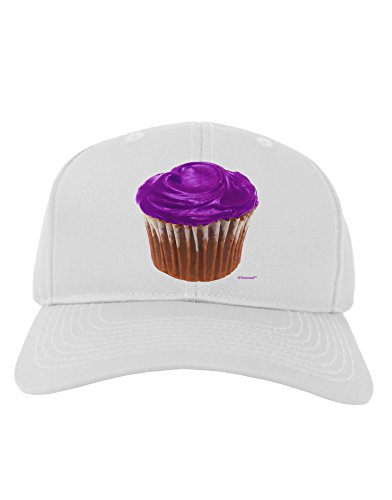 TooLoud Giant Bright Purple Cupcake Adult Baseball Cap Hat - White