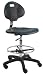 BenchPro Deluxe Polyurethane Chair With 18" Adjustable Footring and Nylon Base , 21"-31" Height Adjustment, 450 lbs Capacity primary