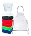 Odelia Tessa's Kitchen Kids - Child's Chef Hat Apron Set, Kid's Size, Children's Kitchen Cooking and Real Baking Wear Kit for Those Chefs in Training, Boys or Girls (M 6-12 Year, White)