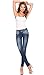 Laty Rose Women Skinny Ripped Distressed Destroyed Jeans Butt Lifter Mid Rise Wide Waistband Denim Pants Pantalones Colombianos Levanta Cola Blue 7