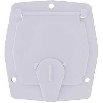 Dumble Square Electric Cable Hatch for 30 Amp RV Electric Cord - RV Camper Electric Cord Cover, White