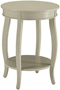 ComfortScape Wooden Side Table with Open Shelf for Living Room, Antique White