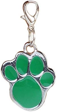 prettDliJUN Paw Dog Puppy Cat Anti-Lost ID Name Tags Collar Pendant Charm Pet Accessories Gift Green