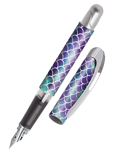 ONLINE Stylo à encre College Shiny Dreams│ stylo plume ergonomique pour l'école │ plume moyenne, partie soft grip │ pour cartouches d'encre standard │ rechargeable │idéal pour enfants