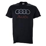 Audi Distressed Logo on a Black T Shirt